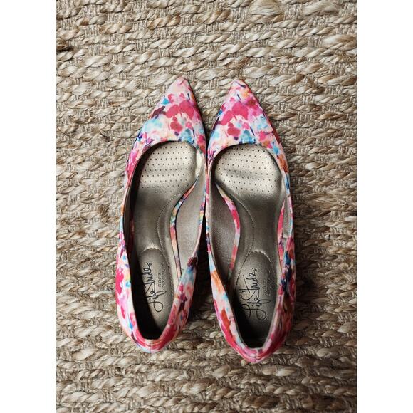 LifeStride Multicolor Floral Heels Pumps Spring Summer Wedding Size 7.5 M - Picture 9 of 11